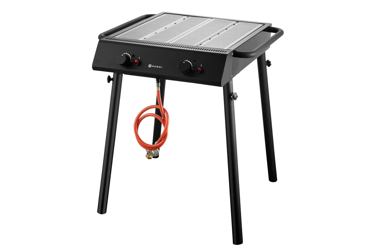 Xantos Black Grill gazowy, czarny, 9,5kW, 770x710x870mm Hendi 148631