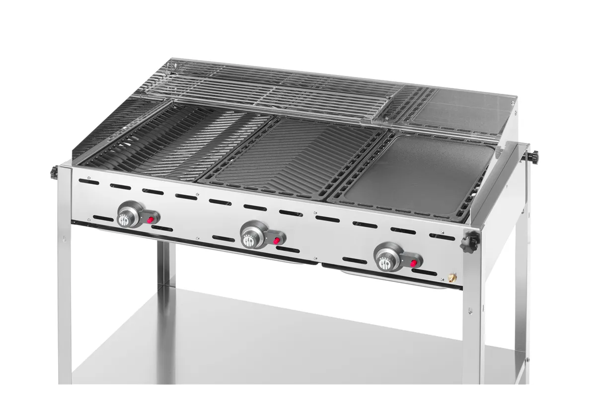 Grill Green Fire 3-palnikowy, Profi Line, 17,4kW, 1078x612x825mm Hendi 149591