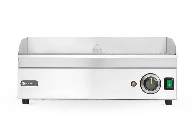 Płyta grillowa w połowie żebrowana, Kitchen Line, 1/2 gładka, 1/2 ryflowana, 220-240V/2400W, 527x404x233mm Hendi 154946