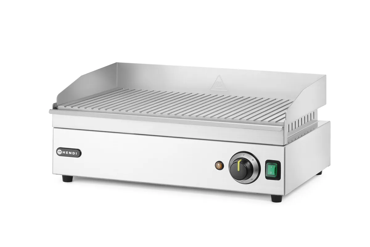 Płyta grillowa żebrowana, Kitchen Line, ryflowana, 220-240V/2400W, 527x404x233mm Hendi 154953