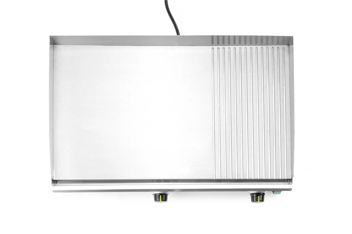 Płyta grillowa w ⅓ żebrowana, Kitchen Line, 2/3 gładka, 1/3 ryflowana, 220-240V/3500W, 697x474x241mm Hendi 154960