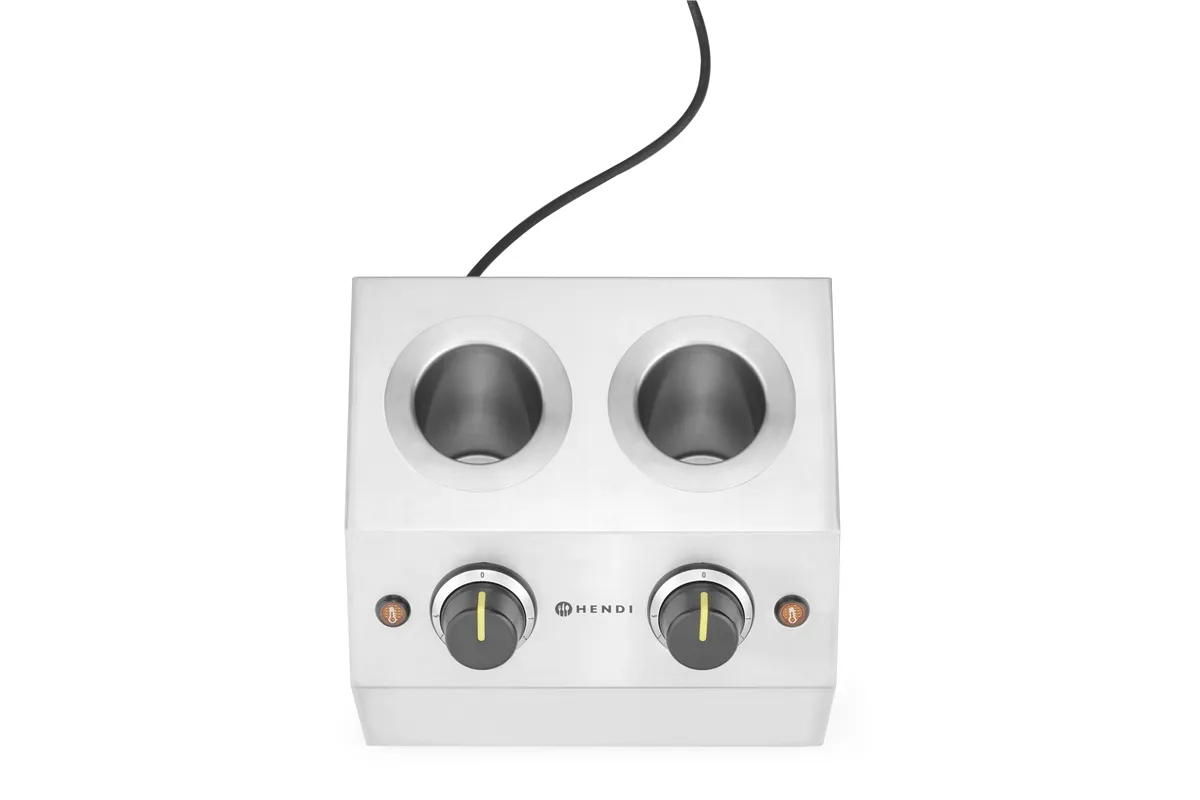 Podgrzewacz do sosów podwójny, 1,3L, 220-240V/400W, 270x223x282mm Hendi 201725