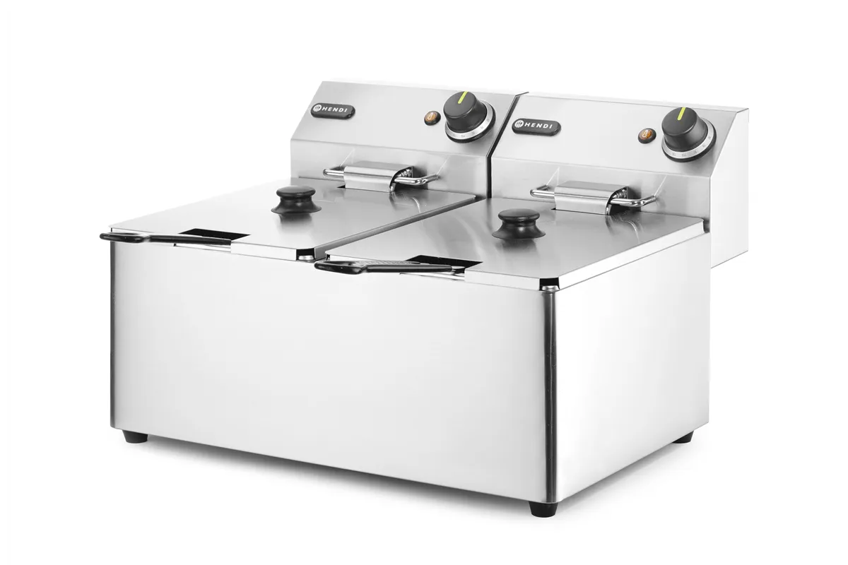 Frytownica 2×8l, Kitchen Line, 16L, 230V/7000W, 542x430x351mm Hendi 205839