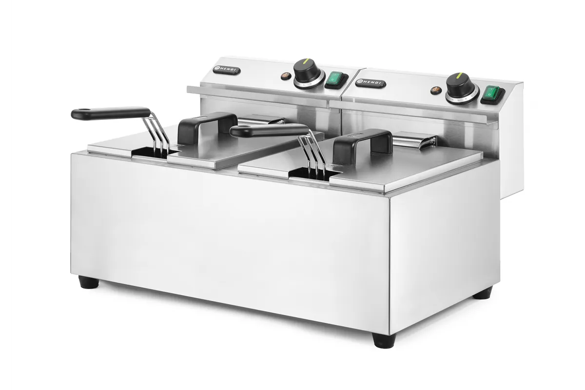 Frytownica manualna , 2x8l, Profi Line, 16L, 230V/7000W, 605x460x369mm Hendi 207307