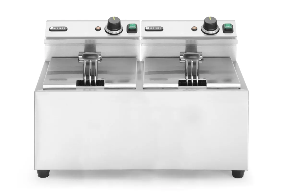 Frytownica manualna , 2x8l, Profi Line, 16L, 230V/7000W, 605x460x369mm Hendi 207307