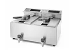 Frytownica z panelem cyfrowym z kranem spustowym 2×8l, Profi Line, 16L, 230V/7000W, 605x515x350mm Hendi 207376