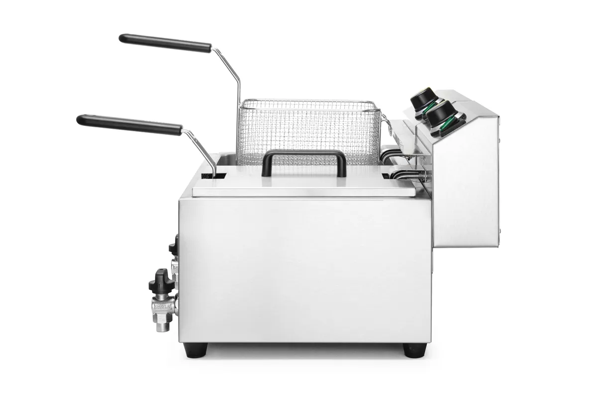 Frytownica manualna z kranem spustowym, 2x8l, Profi Line, 16L, 230V/7000W, 610x515x369mm Hendi 209301