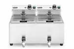 Frytownica manualna z kranem spustowym, 2x8l, Profi Line, 16L, 230V/7000W, 610x515x369mm Hendi 209301