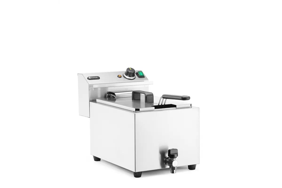 Frytownica XL Profi Line z kranem spustowym, manualna, 10l, 400 V, Profi Line, 10L, 400V/6600W, 300x680x420mm Hendi 209424