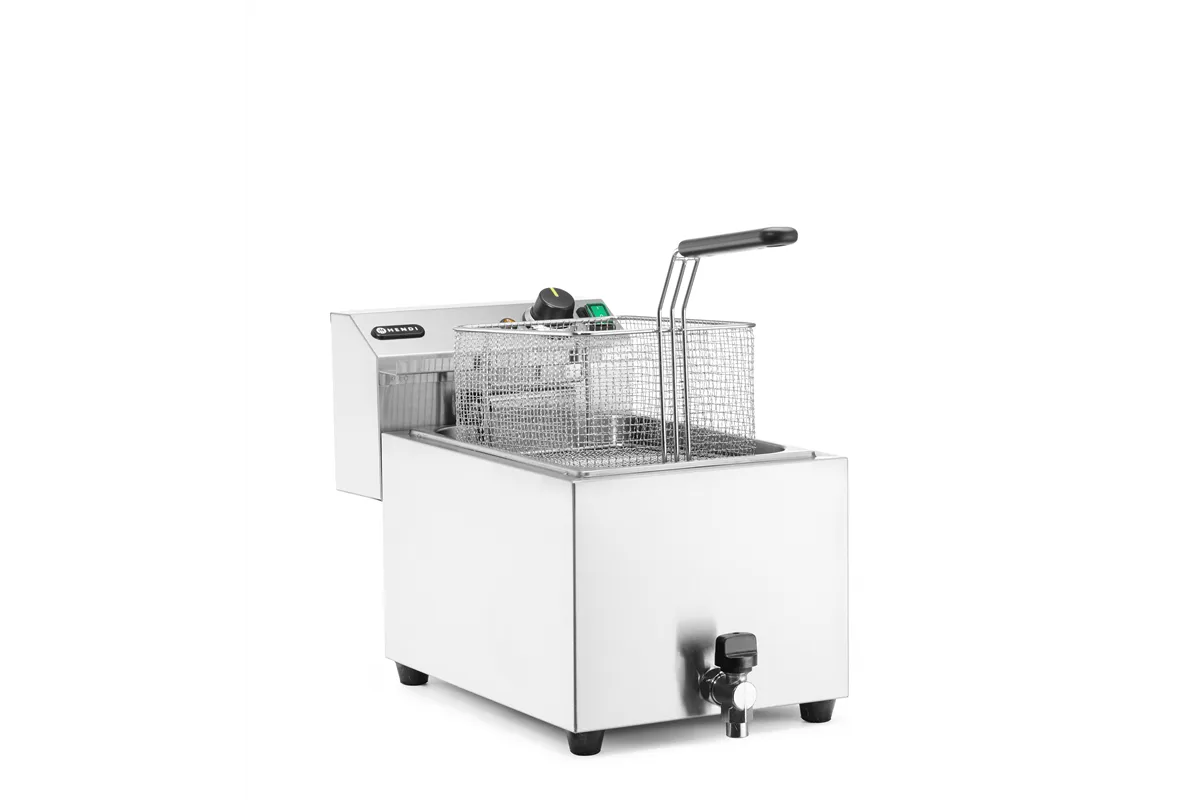 Frytownica XL Profi Line z kranem spustowym, manualna, 10l, 400 V, Profi Line, 10L, 400V/6600W, 300x680x420mm Hendi 209424
