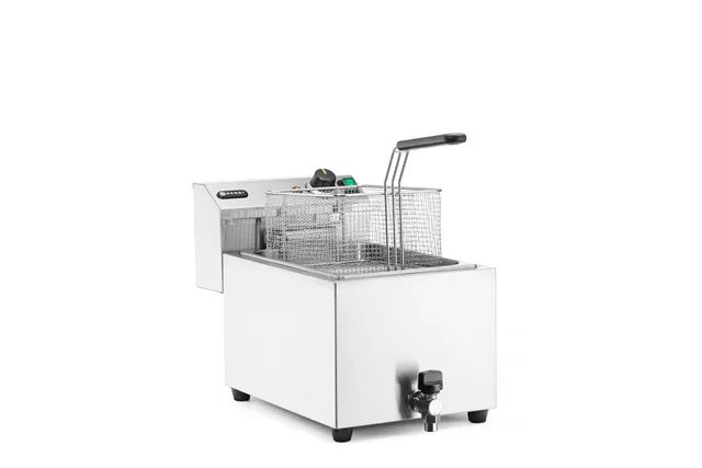 Frytownica XL Profi Line z kranem spustowym, manualna, 10l, 400 V, Profi Line, 10L, 400V/6600W, 300x680x420mm Hendi 209424