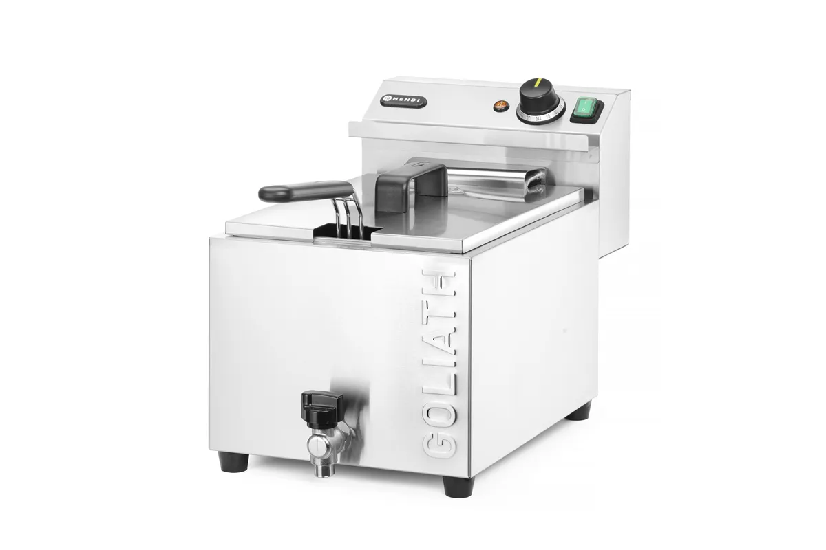 Frytownica XL z kranem spustowym HENDI GOLIATH, 10L, 400V/10200W, 300x585x392mm Hendi 209431