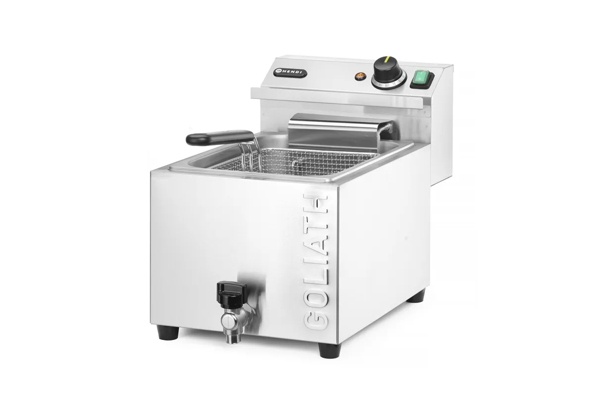 Frytownica XL z kranem spustowym HENDI GOLIATH, 10L, 400V/10200W, 300x585x392mm Hendi 209431