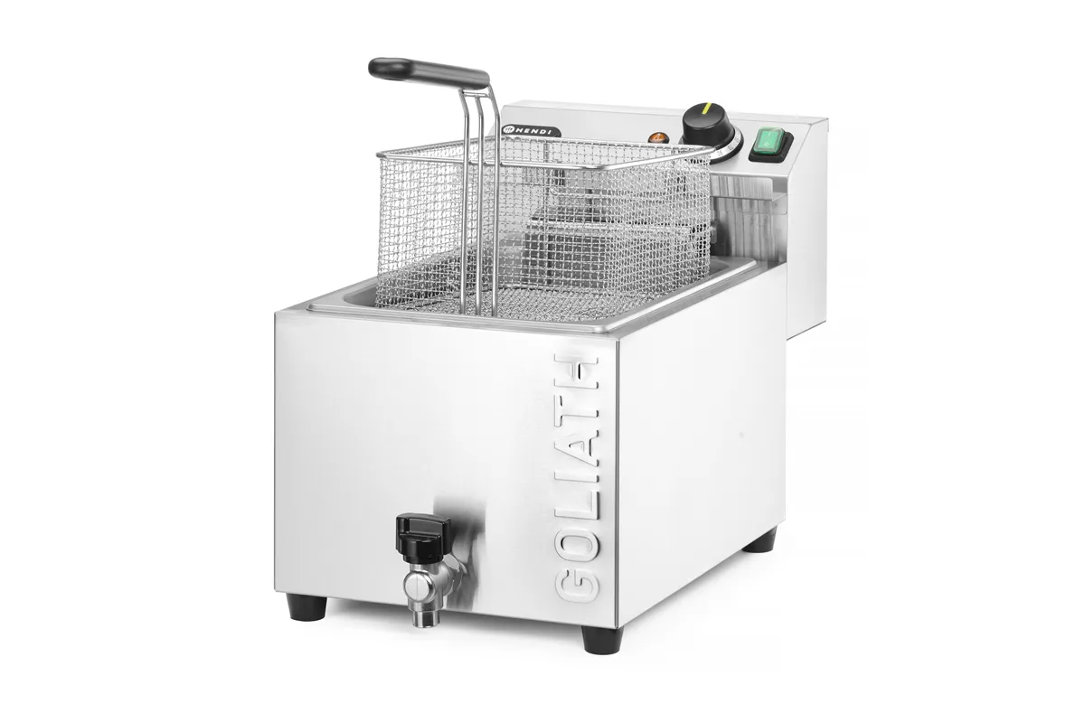 Frytownica XL z kranem spustowym HENDI GOLIATH, 10L, 400V/10200W, 300x585x392mm Hendi 209431