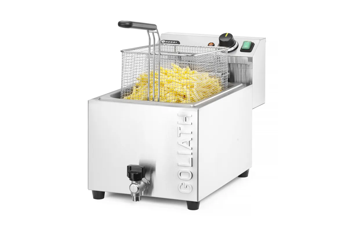 Frytownica XL z kranem spustowym HENDI GOLIATH, 10L, 400V/10200W, 300x585x392mm Hendi 209431