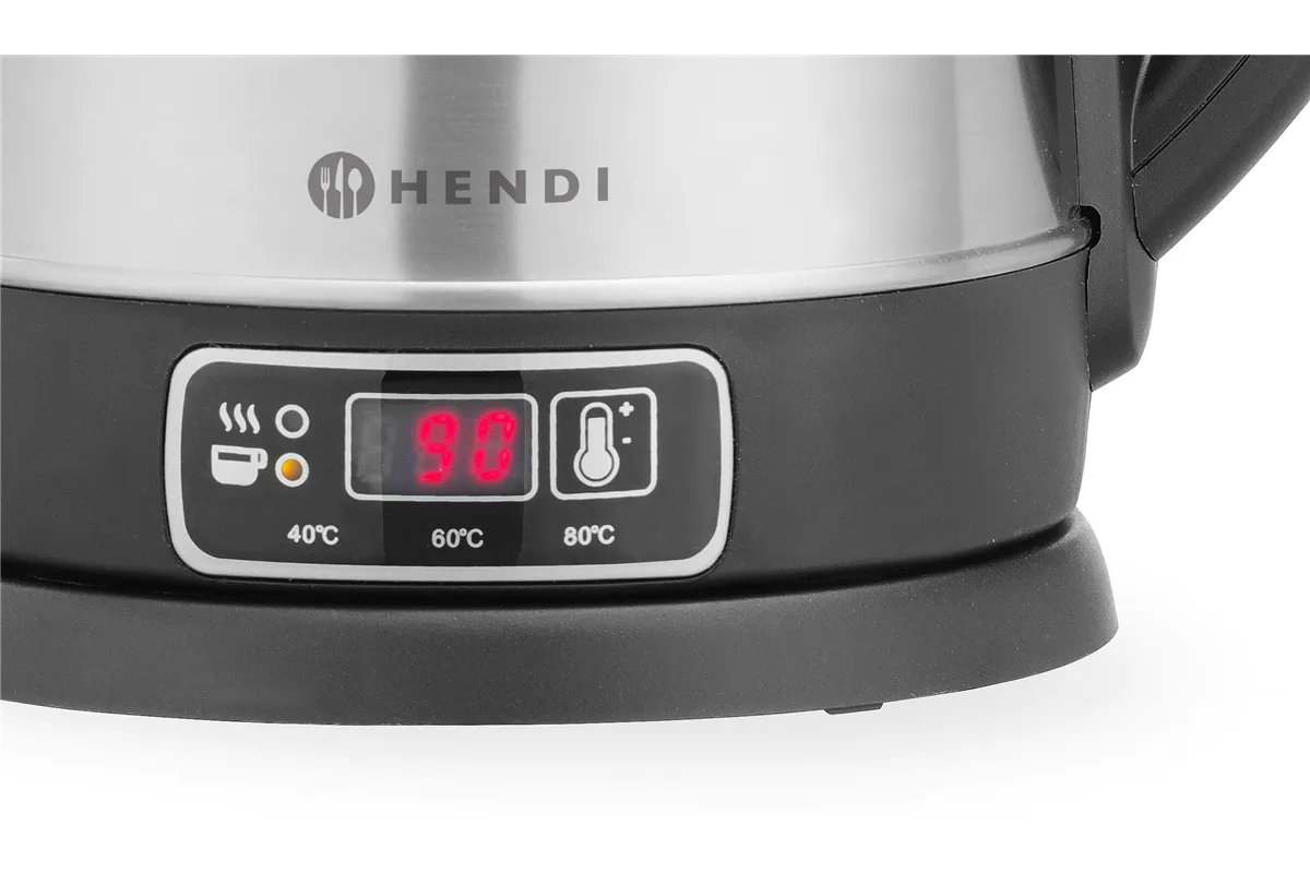 Czajnik elektryczny bezprzewodowy z regulacją temperatury, 1,8L, 230V/1800W, 230x165x255mm Hendi 209943