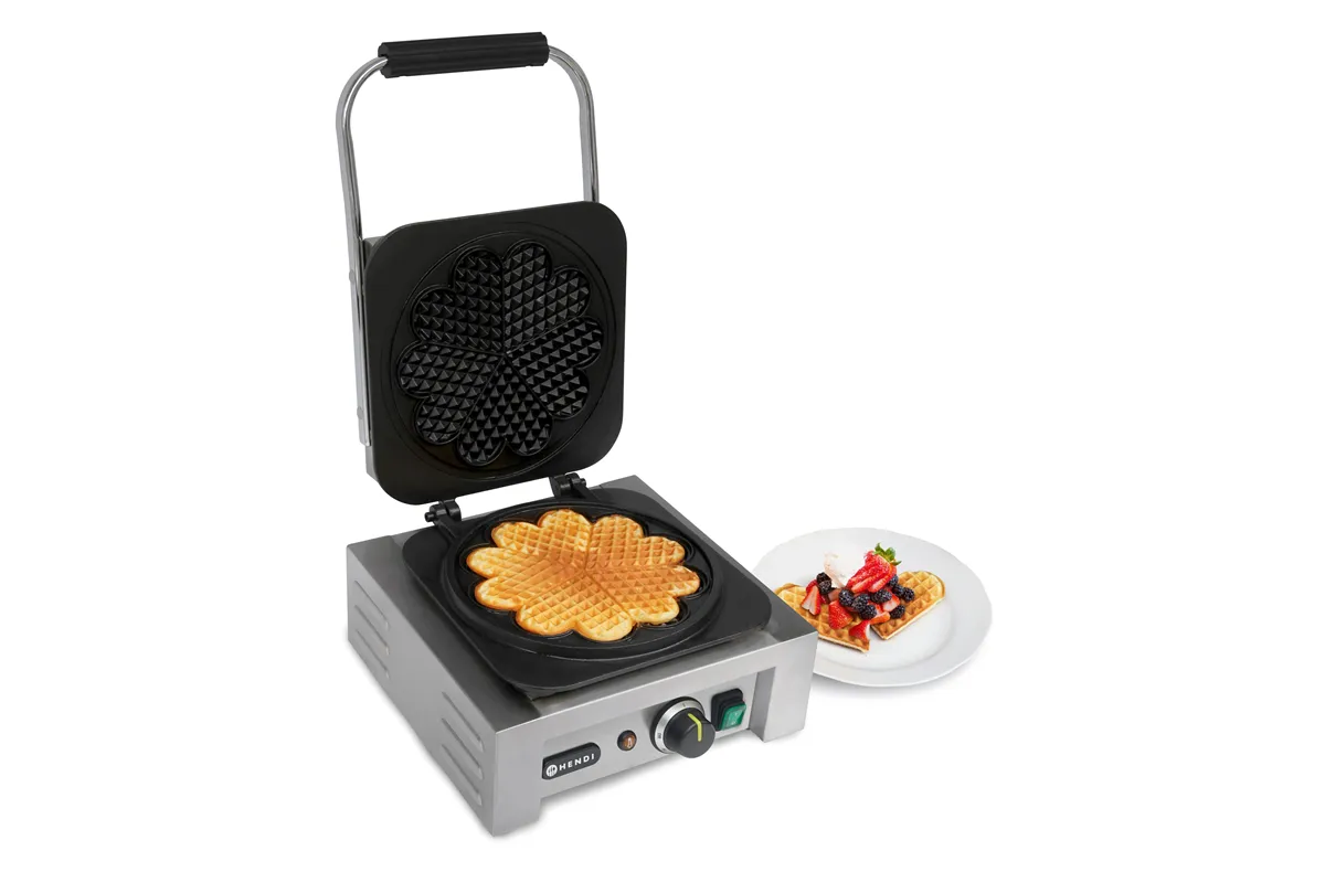 Gofrownica – serca, 230V/2200W, 330x543x251mm Hendi 212134