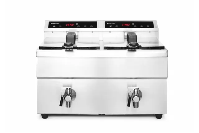 Frytownica indukcyjna z kranem spustowym, 2x8l, Profi Line, 16L, 230V/7000W, 577x609x410mm Hendi 215029