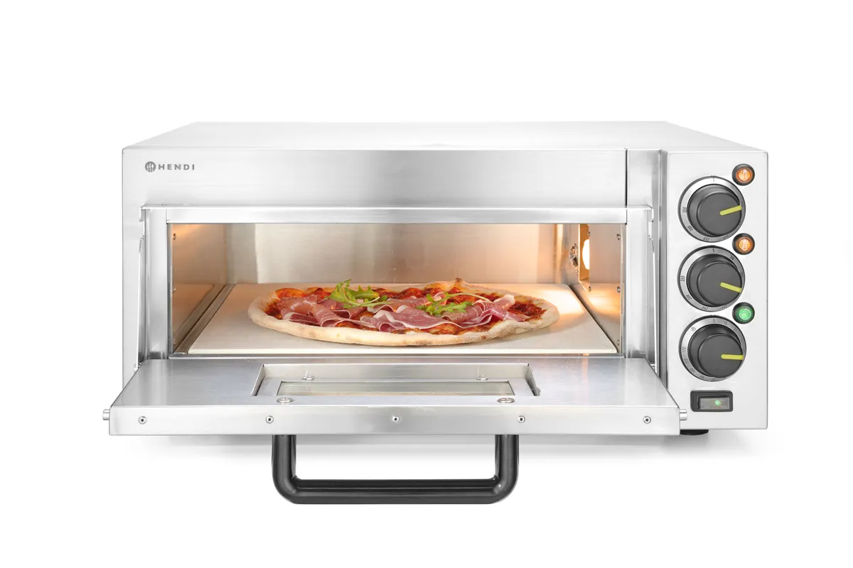 Piecyk do pizzy 1-komorowy 2000 W, srebrny, 230V/2000W, 580x560x275mm Hendi 220290