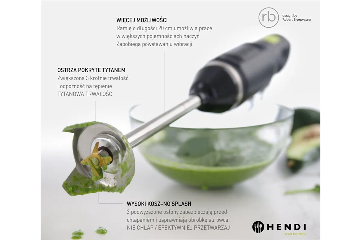 Mikser ręczny HENDI BLEND, designed by Robert Bronwasser, 220-240V/250W, ⌀71x450mm Hendi 222157