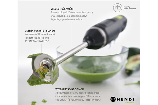 Mikser ręczny HENDI BLEND, designed by Robert Bronwasser, 220-240V/250W, ⌀71x450mm Hendi 222157