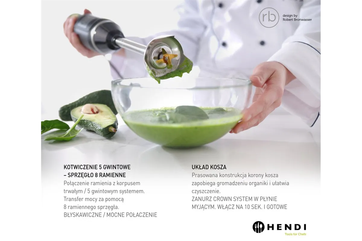 Mikser ręczny HENDI BLEND, designed by Robert Bronwasser, 220-240V/250W, ⌀71x450mm Hendi 222157