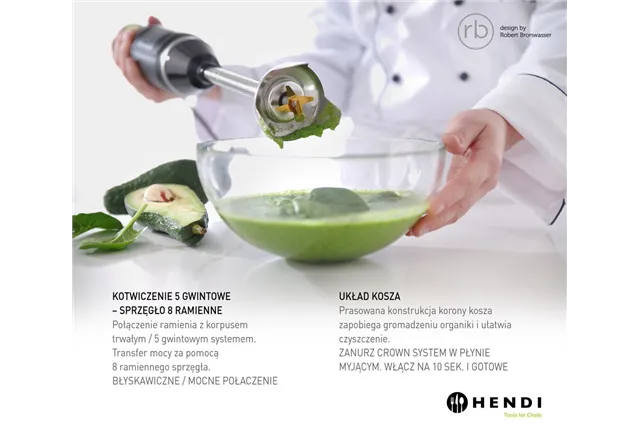 Mikser ręczny HENDI BLEND, designed by Robert Bronwasser, 220-240V/250W, ⌀71x450mm Hendi 222157