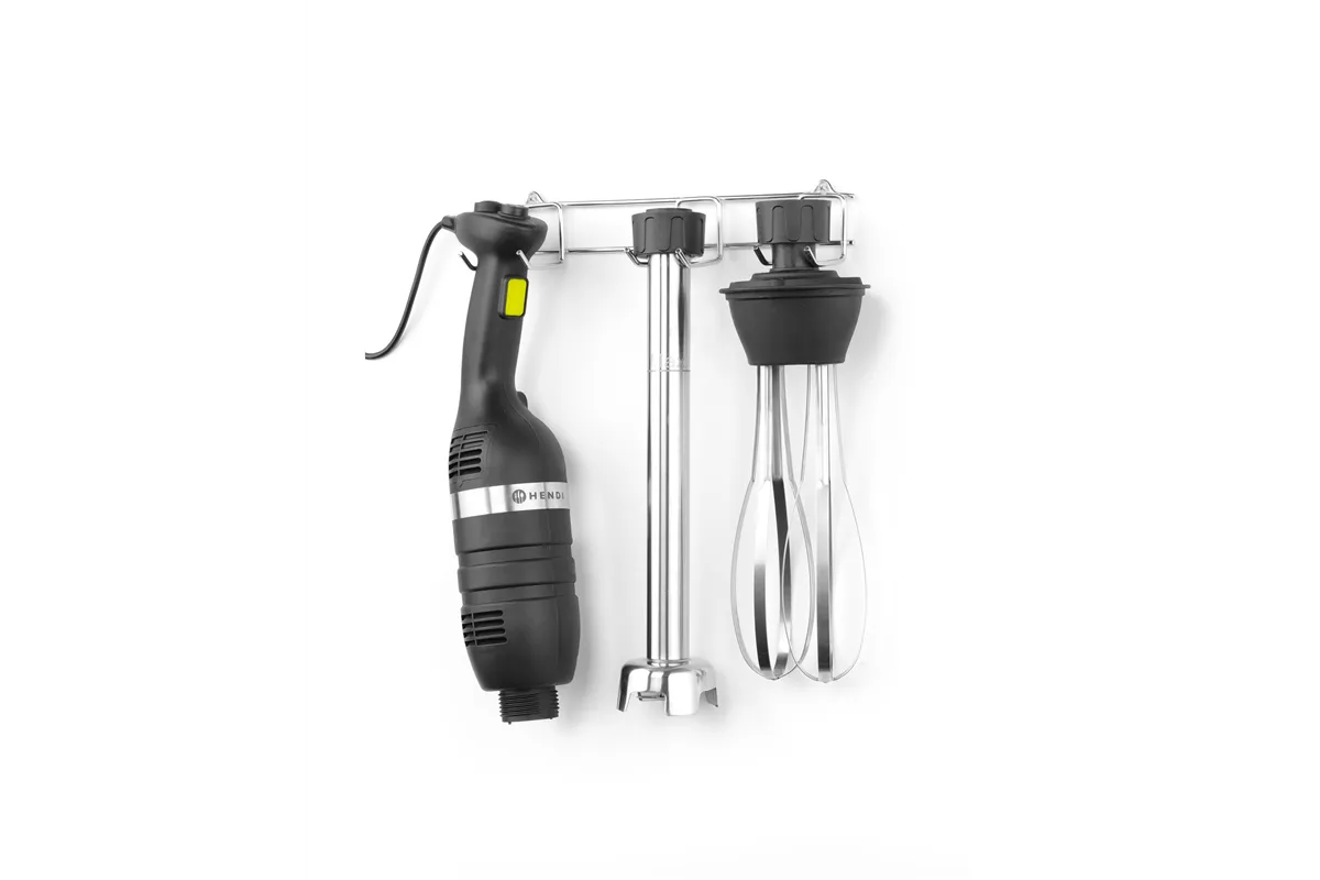 Zestaw: Mikser ręczny 350 ze zmienną prędkością + rózga + wieszak, Kitchen Line, czarny, 230V/350W, 110x324x816mm Hendi 222393