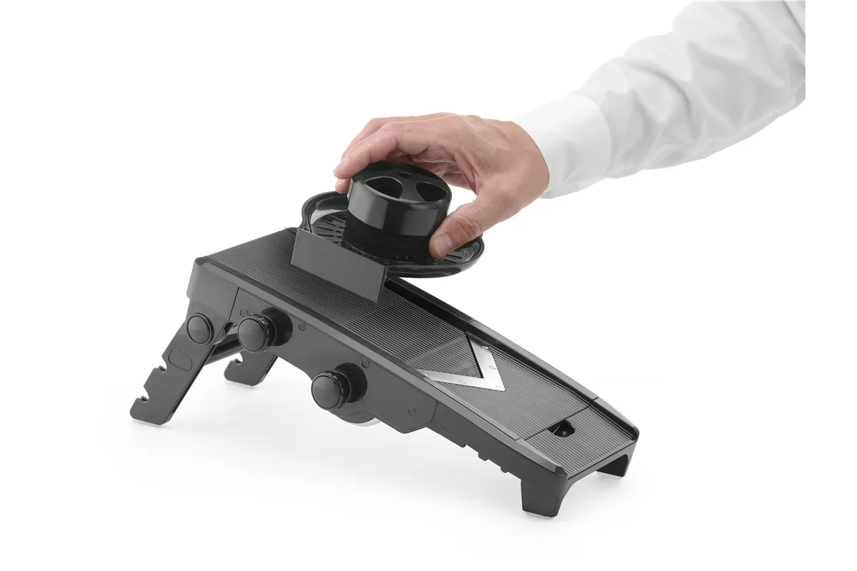 Mandolina typ V z zestawem tarcz, czarny, 130x335x75mm Hendi 222614