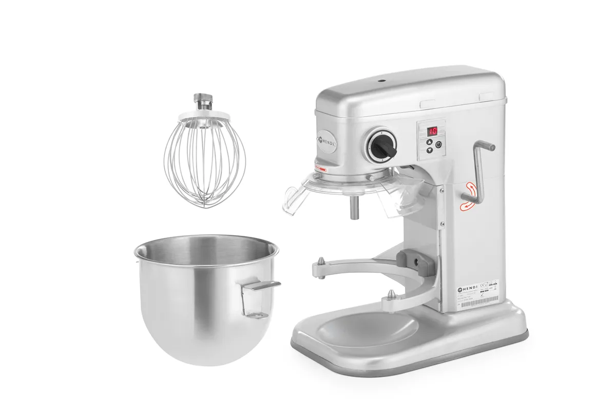 Mikser planetarny, Kitchen Line, 7L, srebrny, 220-240V/650W, 317x440x490mm Hendi 222829