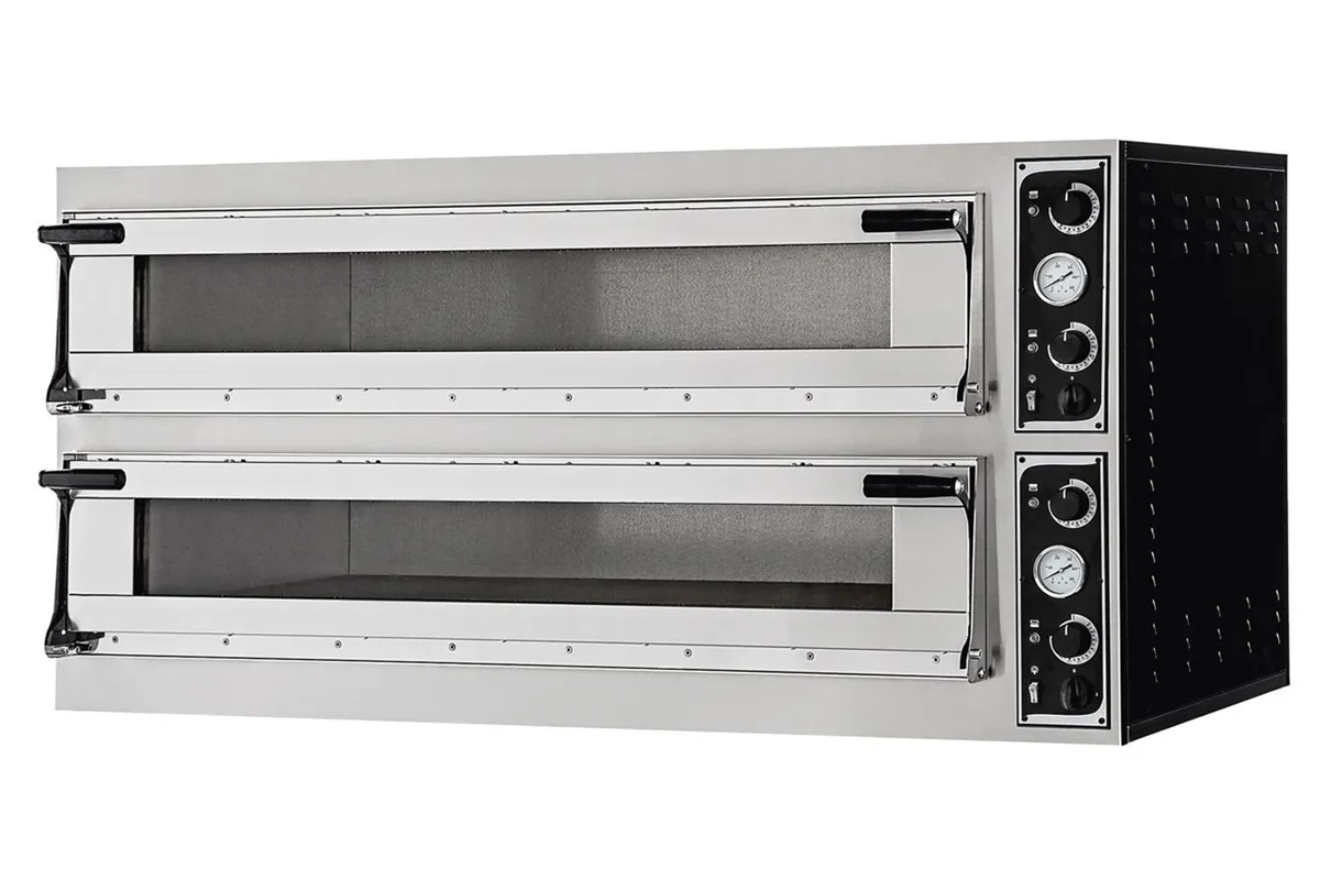 Piec do pizzy Trays 66L Glass, 2 komory, 400V/20400W, 1500x964x745mm Prismafood 227350