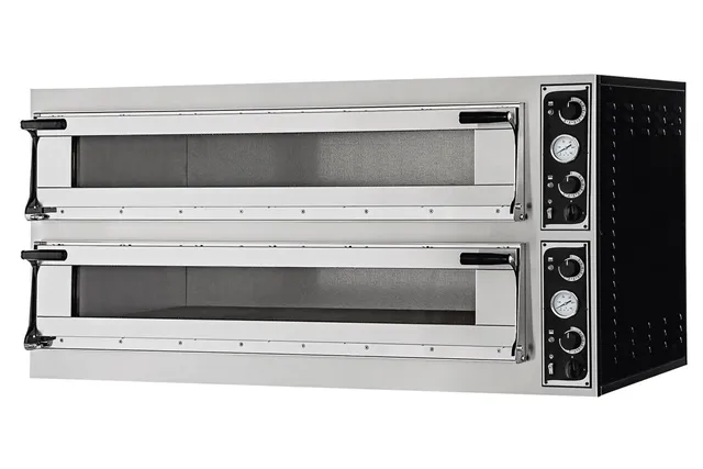 Piec do pizzy Trays 66L Glass, 2 komory, 400V/20400W, 1500x964x745mm Prismafood 227350