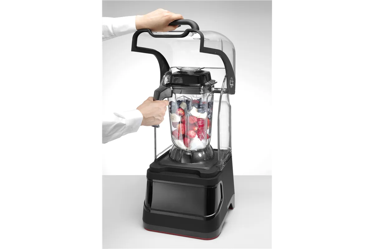 Blender barmański elektroniczny z obudową wyciszającą, 2,5L, czarny, 220-240V/1680W, 250x300x546mm Hendi 230695
