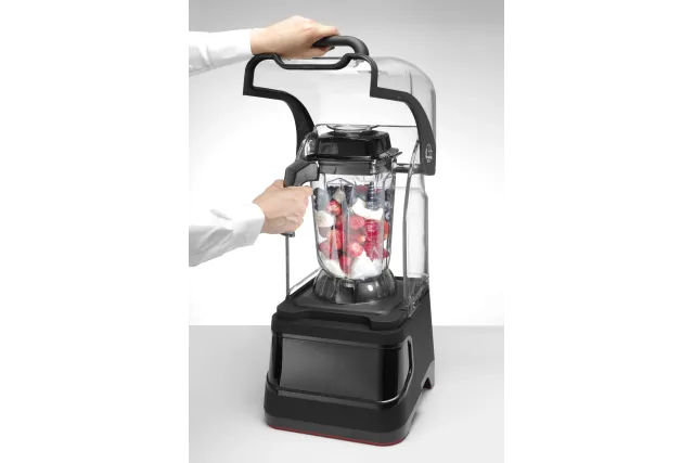 Blender barmański elektroniczny z obudową wyciszającą, 2,5L, czarny, 220-240V/1680W, 250x300x546mm Hendi 230695