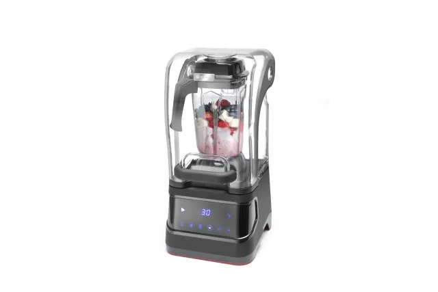 Blender barmański elektroniczny z obudową wyciszającą, 2,5L, czarny, 220-240V/1680W, 250x300x546mm Hendi 230695