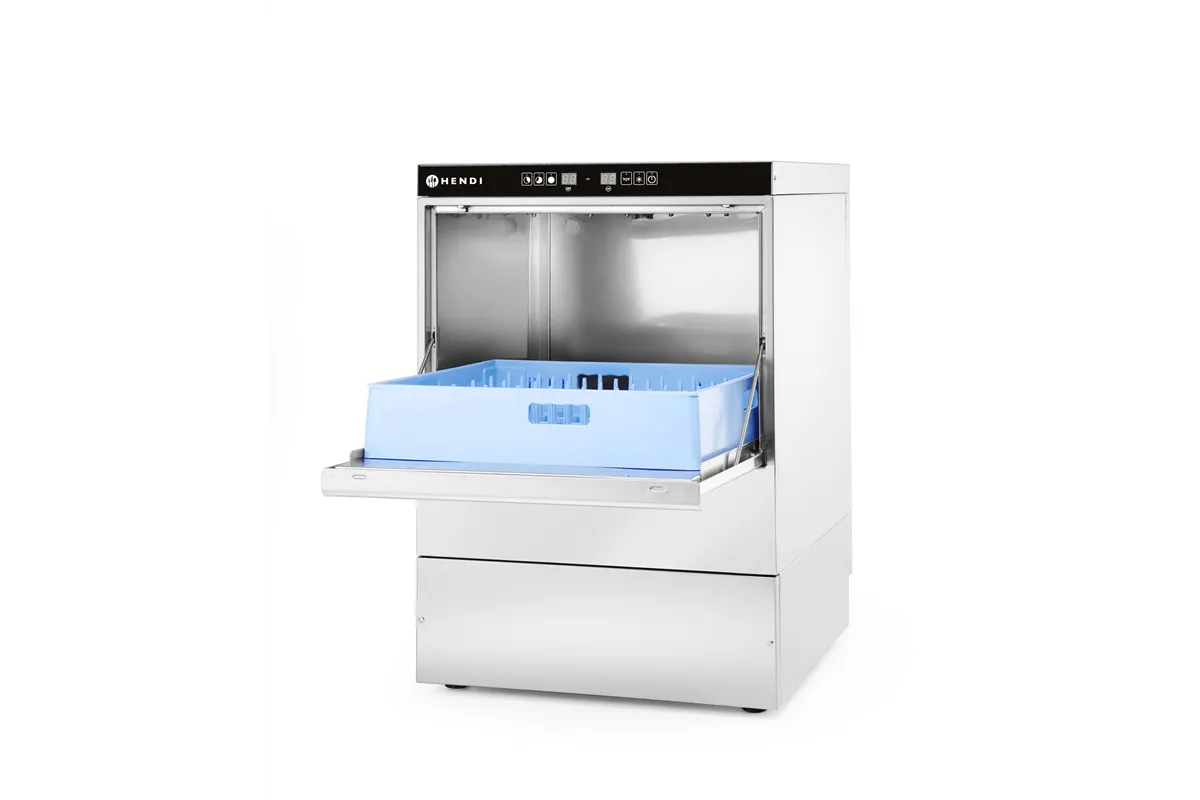 Zmywarka do naczyń 50x50 – sterowana elektronicznie, 400V/6600W, 570x600x830mm Hendi 231753