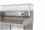 Stół chłodniczy do pizzy 3-drzwiowy z nadstawą i blatem granitowym, 254L, 230V/400W, 1400x700x1491mm Arktic 232033