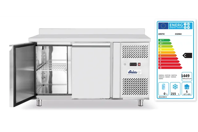 Stół mroźniczy 2-drzwiowy z agregatem bocznym, Profi Line, GN 1/1, 280L, 230V/600W, 1360x700x910mm Arktic 232064