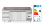 Stół chłodniczy do pizzy 2-drzwiowy z 7 szufladami i blatem granitowym, 250L, 230V/250W, 2020x802x1000mm Arktic 232842
