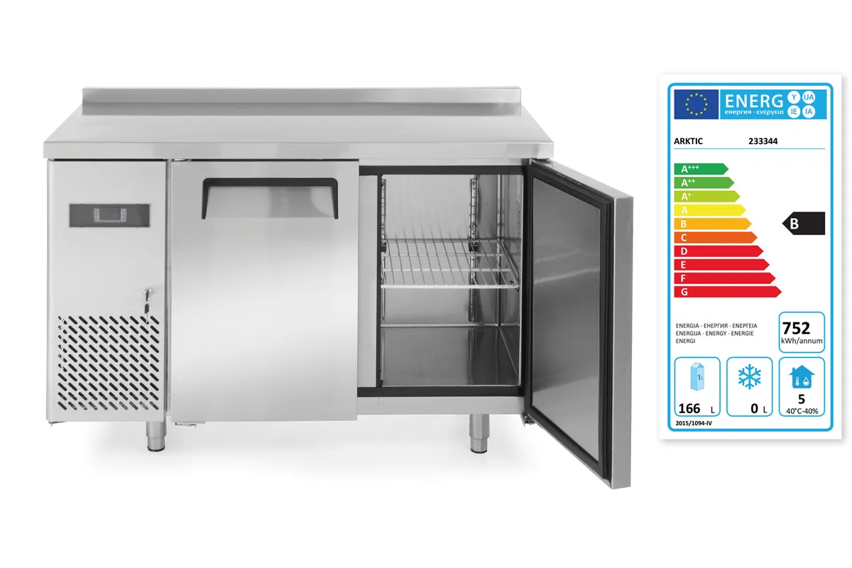Stół chłodniczy 2-drzwiowy z agregatem bocznym, Kitchen Line, 166L, 230V/300W, 1200x600x886mm Arktic 233344