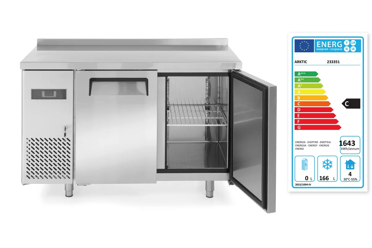 Stół mroźniczy 2-drzwiowy z agregatem bocznym, Kitchen Line, 166L, 230V/550W, 1200x600x886mm Arktic 233351