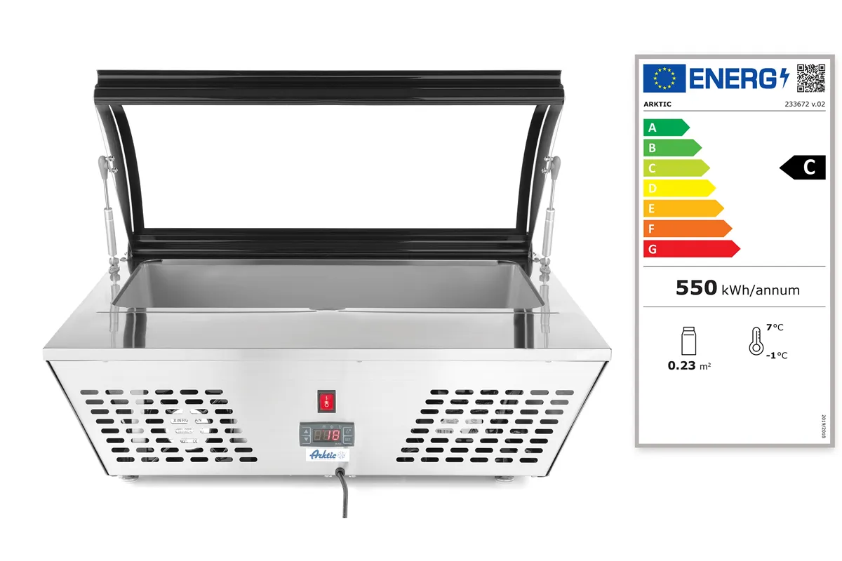 Witryna chłodnicza nastawna, 67L, 230V/105W, 775x615x235mm Arktic 233672