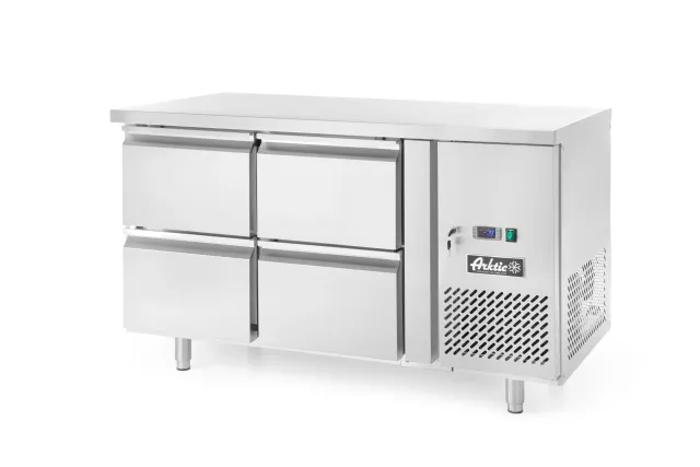 Stół chłodniczy z 4 szufladami i agregatem bocznym, Profi Line, 230V/250W, 1360x700x858mm Arktic 233764
