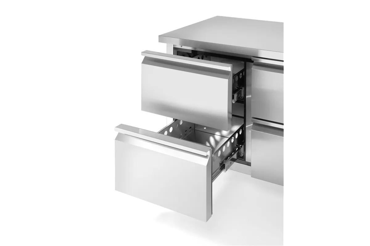 Stół chłodniczy z 4 szufladami i agregatem bocznym, Profi Line, 230V/250W, 1360x700x858mm Arktic 233764