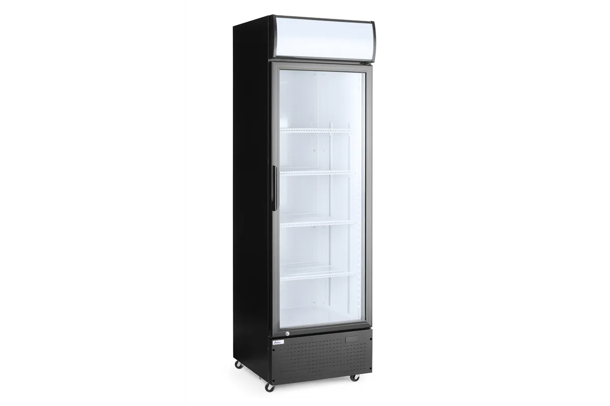 Lodówka barowa z podświetlanym panelem, 1-drzwiowa, 254L, czarny, 220-240V/250W, 578x605x1980mm Arktic 233788