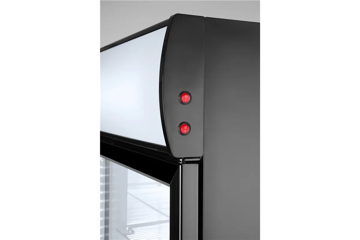 Lodówka barowa z podświetlanym panelem, 1-drzwiowa, 254L, czarny, 220-240V/250W, 578x605x1980mm Arktic 233788