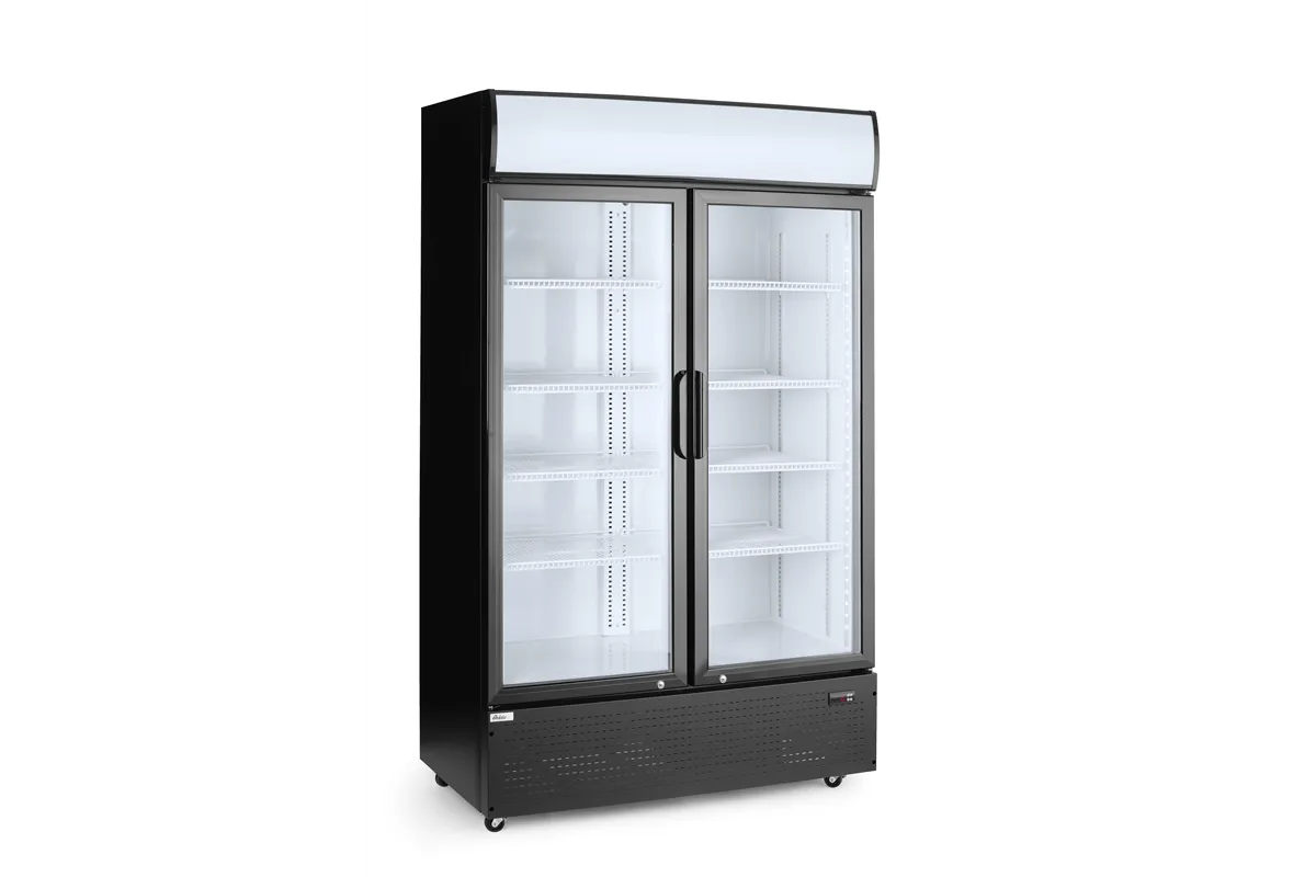 Lodówka barowa z podświetlanym panelem, 2-drzwiowa, 512L, czarny, 220-240V/510W, 1120x585x1900mm Arktic 233795