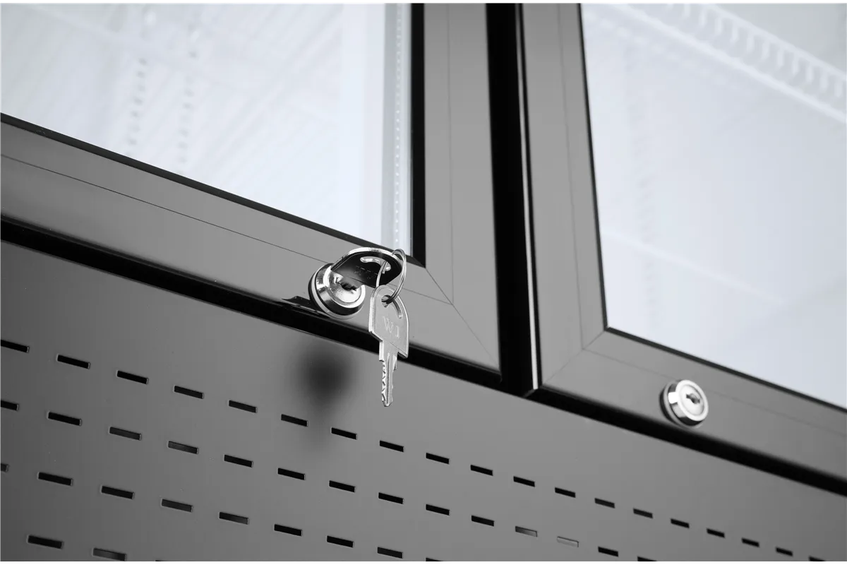 Lodówka barowa z podświetlanym panelem, 2-drzwiowa, 512L, czarny, 220-240V/510W, 1120x585x1900mm Arktic 233795