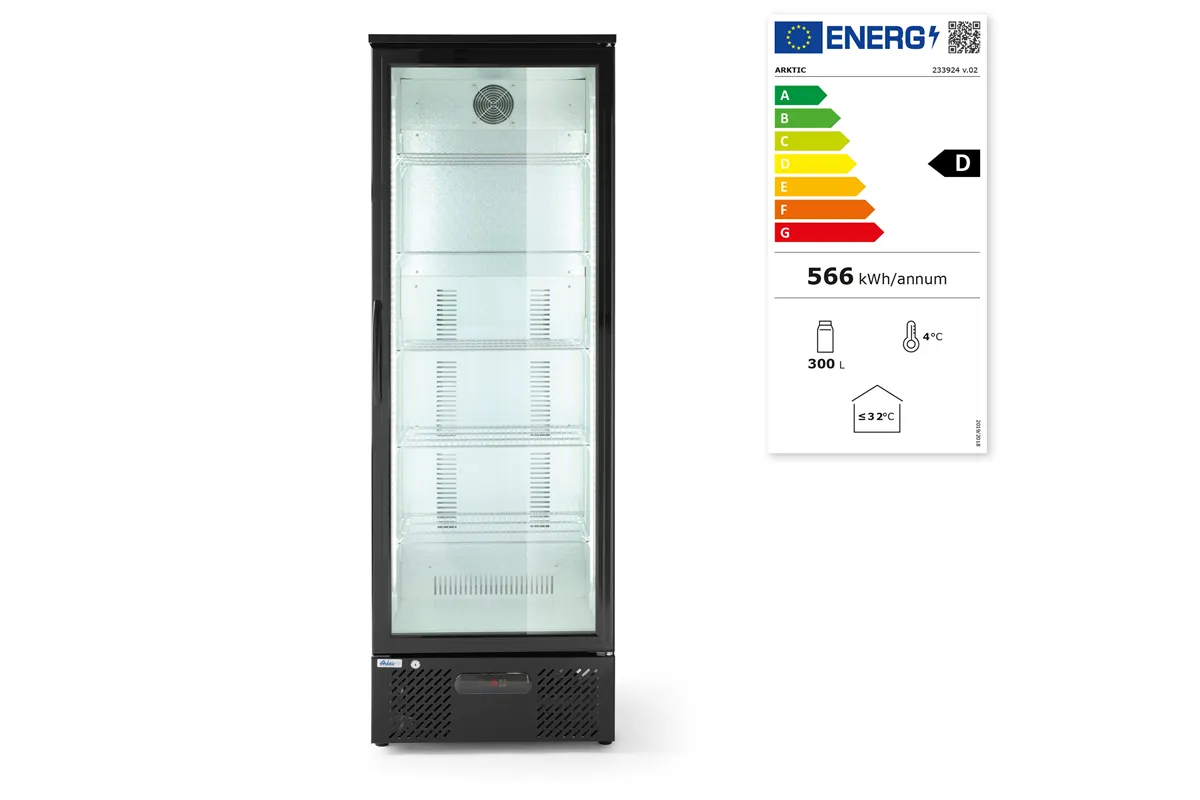 Lodówka barowa 1-drzwiowa, 243L, czarny, 220-240V/195W, 600x530x1820mm Arktic 233924