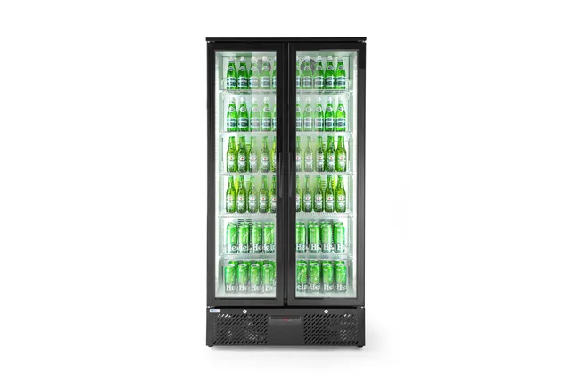 Lodówka barowa 2-drzwiowa, 384L, czarny, 220-240V/365W, 900x530x1820mm Arktic 233931